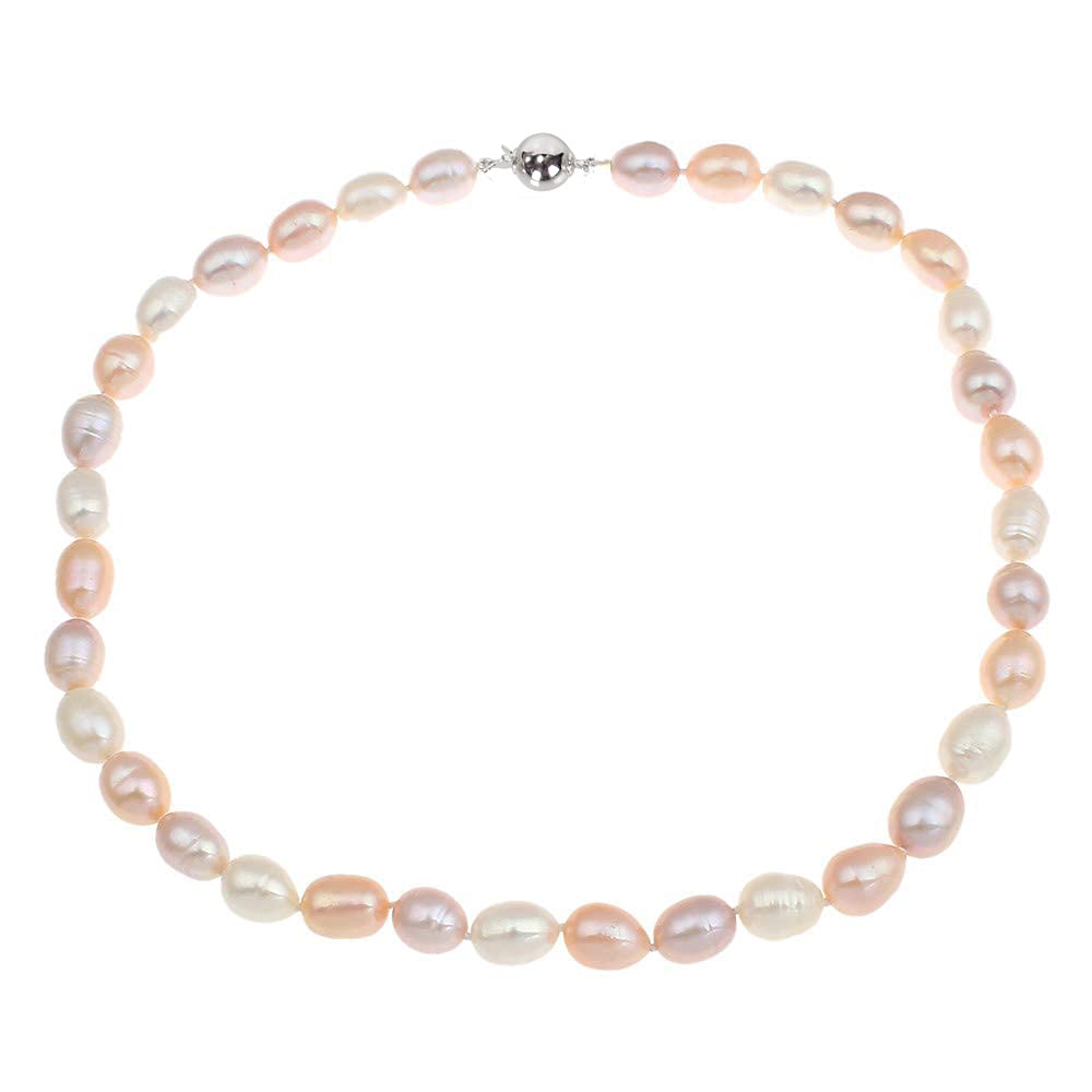 Treasure Bay Multi-colour 7mm Natural Freshwater Pearl Necklace for Women
