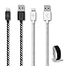 Go Beyond(TM) 10 Feet 8 Pin iPhone 5/6 USB Data Sync / Charging Cable for iPhone 6/6 Plus, iPhone 5/5S/5C , iPad Mini, iPod Touch 5th Generation (White Nylon Cable+Black Nylon Cable). SHIPPED IN SAME BUSINESS DAY. Compatible with iOS 8