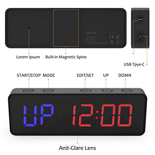Passer LED Interval Timer, Gym Timer Wandklok, Draagbare Gym Workout Timer Grote LED Digitale Fitness Klok met… - Image 5