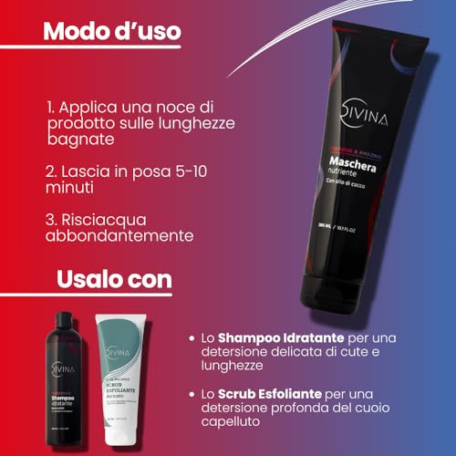 DIVINA BLK Natural & Amazing Natural & Amazing Coconut Oil Nourishing Mask for Wavy Curly Super Curly Hair (300ml)