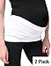 Womens Maternity Belly Band Seamless 2 Pack Everyday Support Bands for Pregnancy White,Black L