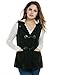 ANGVNS Ladies Women Sleeveless Outwear Loose Button Herringbone Vest Coat With Hoodie