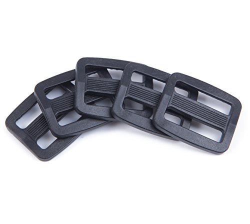 Shapenty 50PCS Black Plastic Tri-glide Slides Button Bulk Adjustable Webbing Triglides Slider Buckle for Belt Backpack and Bags (Black, 0.75 Inch)