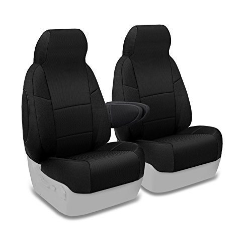 Coverking CSC2S1FD7118 Custom Fit Front 50/50 Bucket Seat Cover for Select Ford Models - Spacermesh Solid (Black)