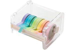 JUROICESSRY Transparent Visible Washi Packaging Tape Dispenser Cutter Roll Tape Holder Organizer Desktop Office Tape Holder DIY Sticker Roll Tape Cutter Holder Storage Tape Cutting Tape, Adhesives and Fasteners