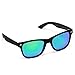 WearMe Pro -Square Horn Rimmed Soft Matte Frame Mirrored Lens Retro Sunglasses