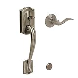 Schlage FE285CAM620ACCLH Antique Pewter Camelot Lower Handleset for Electronic Keypad with Accent Interior Left Handed Lever