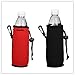 E - Living 500ML (16.9 OZ) Collapsible Neoprene Water Bottle Drawstring Cooler/Coolie/Cover/Insulator/Holder/Huggie/Sleeve - 2 Pack (13 Colors) (Red & Black)