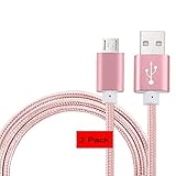 [2Pack] 5 Ft Replacement Micro USB Cable,CaseHQ Data USB Cord for Amazon Kindle, Kindle Touch, Kindle Fire, Kindle Keyboard, Kindle DX, HD, HDX,8.9", Kindle Paperwhite,Voyage,Echo Dot.etc-Rosegold
