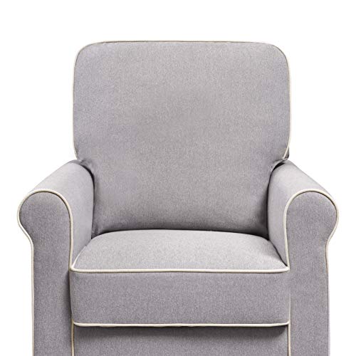 DaVinci Maya Upholstered Swivel Glider and Ottoman in Grey with Cream
