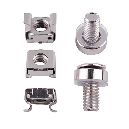 Eowpower 60 Sets M6 x 16mm Screw Washer and Hardware Cage Nut for Server Rack and shelf Cabinet