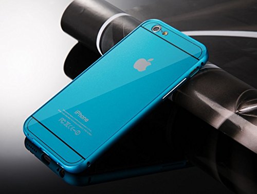 Chivel (TM) Aluminum Metal Bumper Hybrid Protector Case Cover for Apple iPhone 6 / iPhone 6 Plus (Blue (iPhone 6))