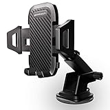 Universal Car Phone Mount | Dashboard & Windshield Car Phone Holder | Carbon Panel - Compatible with iPhone Xs | Xs Max | XR | X | 8 | 8+ | 7 | 7+ | 6 | 6+, Galaxy S10 | S10+ | S9 | S9+ | S8 | S8+
