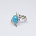 GUAngqi Women's Turquoise Feather Ring Cocktail Party Rings Bridal Wedding Size 6- 10,As picture