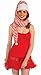 Forum Novelties Women's Santa Cozy Wrap Hat, Red/White, One Size