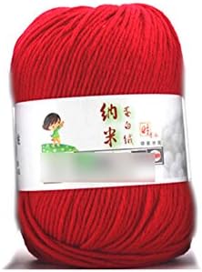 MMRM Natural Silk Wool Yarn Soft Skein Fibroin Velvet Fiber Yarn Needlecraft - Red