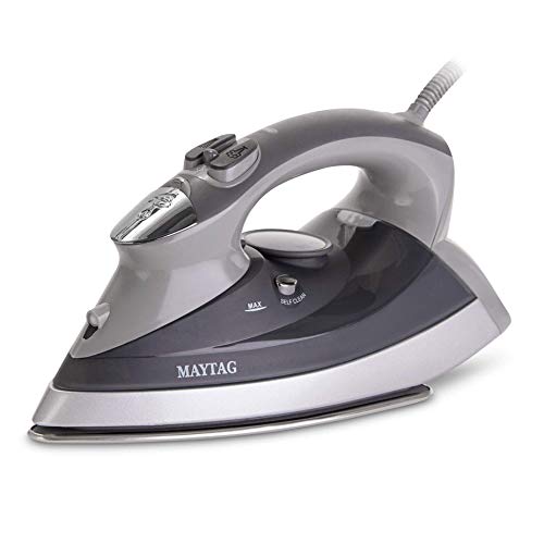 Maytag M400 Speed Heat Steam Iron & Vertical Steamer with Stainless Steel Sole Plate, Self Cleaning Function + Thermostat Dial (Renewed)