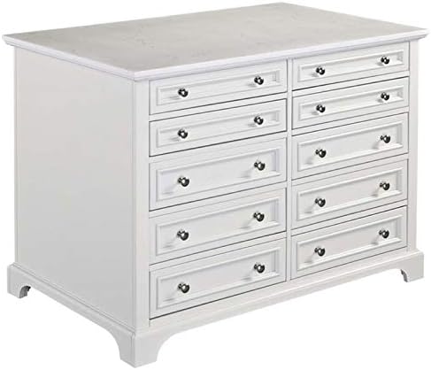 Amazon Com Pemberly Row 10 Drawer 6 Shelf Closet Island In White
