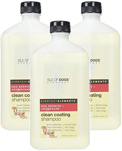 Isle of Dogs 3 Pack of Everyday Red Berries & Champagne Clean Coating Shampoo for Dogs, 16.9 Ounces Per Bottle
