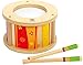 Hape Small Wooden Handheld Mr. Tambourine Early Melodies Kid Toy Musical Instrument with 3 Cymbal Pairs for Preschool Toddlers