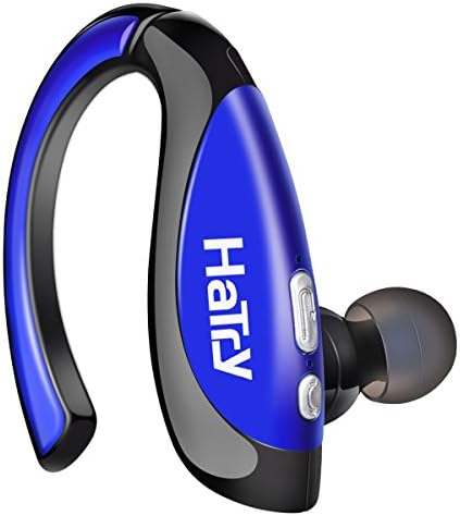 Voice Control Bluetooth V4.1 Headphones, HaTry Wireless Stereo Earphones, In-Ear Noise Cancelling Earbuds w/ Mic for Driving Working and Sports (Black & Blue)