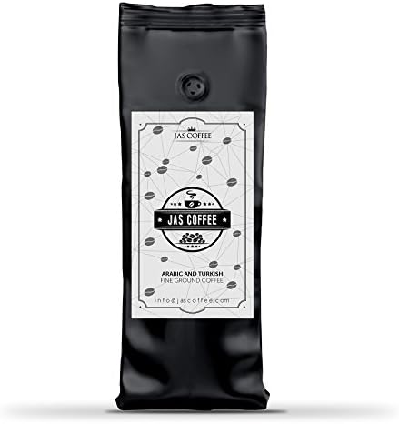 JAS 100% Arabica Coffee, Arabic &amp; Turkish Style Coffee, 1.1 LB, Fine Ground, Light Roast, Traditional Taste, Follow Its Special Recipe