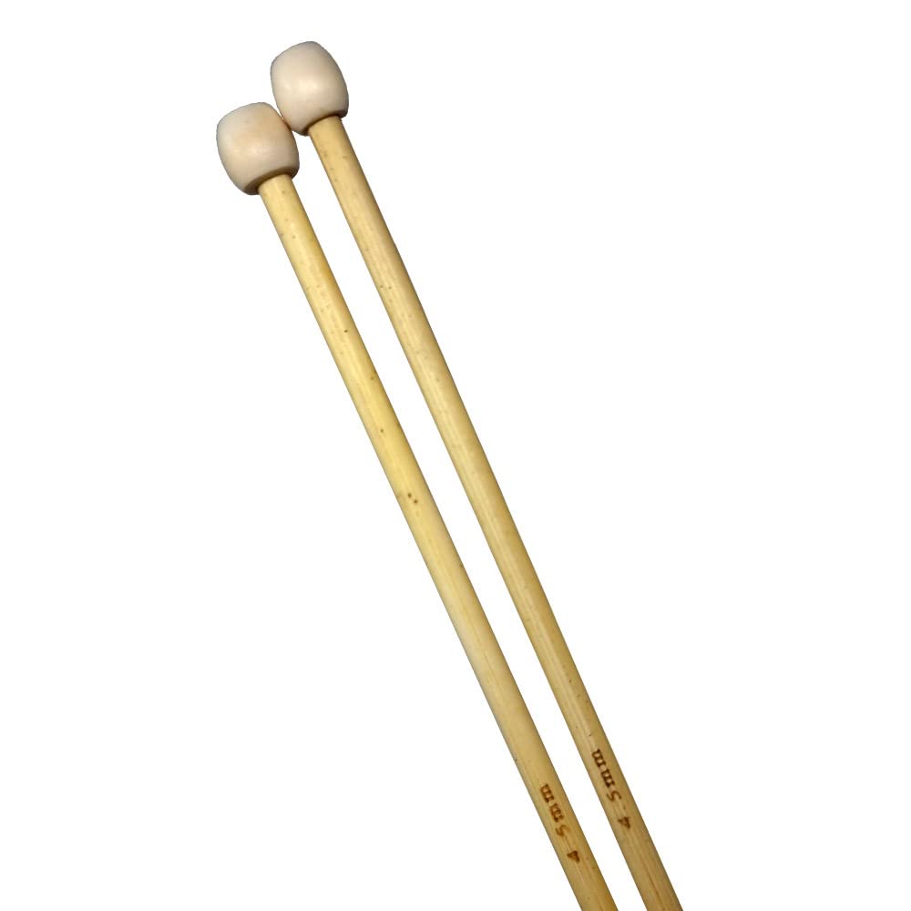 Eco-Friendly Single Point Natural Bamboo Knitting Needles 35cm x 4mm-25mm (4.5mm)