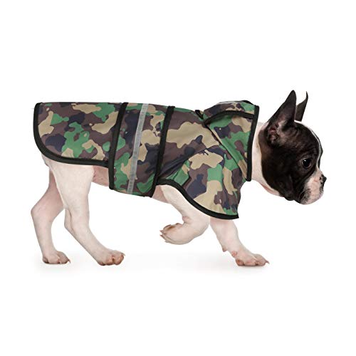 HDE Dog Raincoat Hooded Slicker Poncho for Small to X-Large Dogs and Puppies (Camo, Medium) — image 1