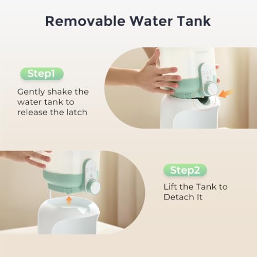 Momcozy Instant Water Warmer for Making Formula, Dual Lights for Night Feedings, 57 fl oz Large Capacity Detachable Tank, 6 Temperature Settings Water Dispenser, Breastfeeding Essentials