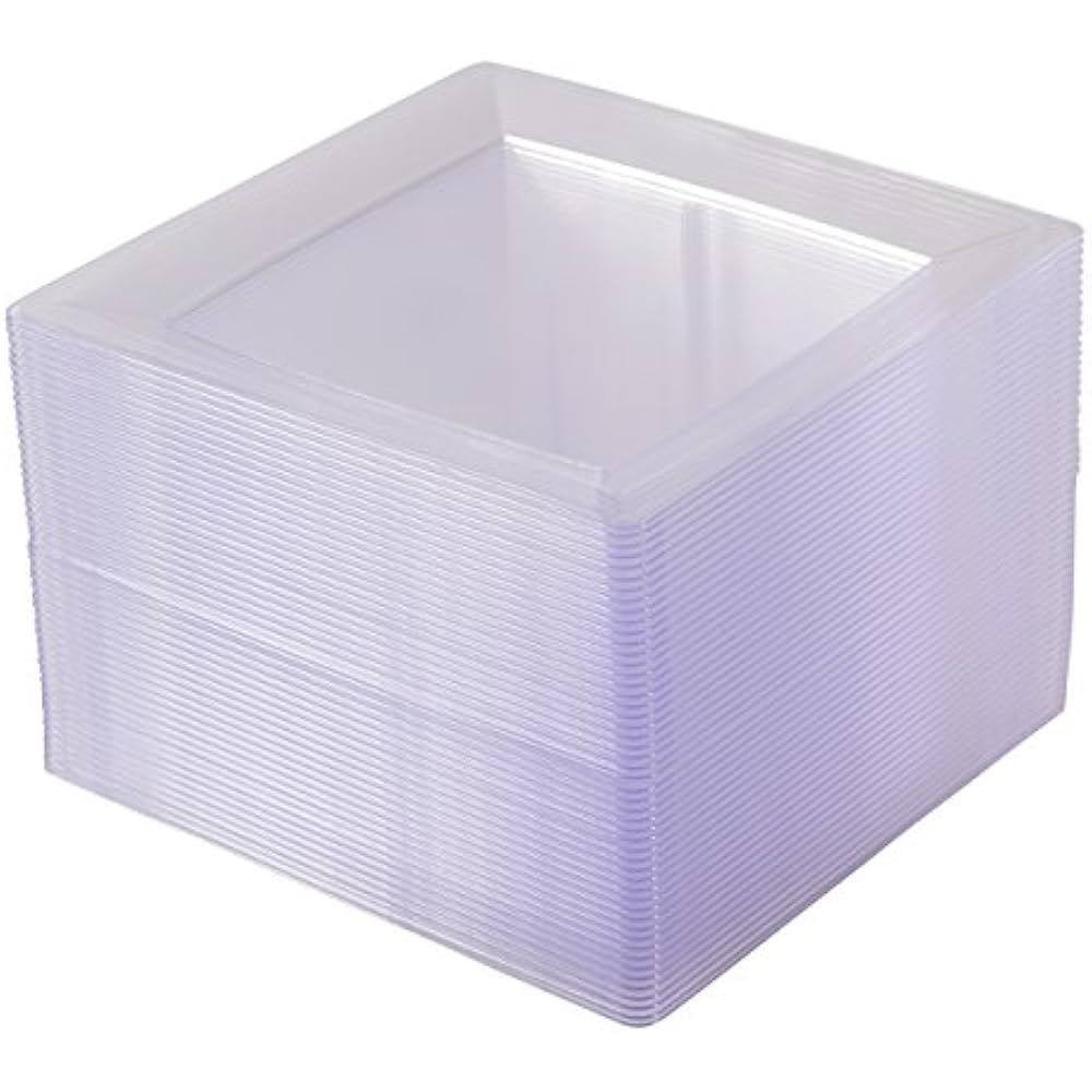 Clear Square Plates Set By 6.5" 50 Count Premium Hard Disposable
