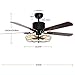 52 Inch Retro Industrial Ceiling Fan with Light 5 Wood Reversible Blade Chandelier Fan Remote Control Iron Cage Pendant Light Fan for Living Room(Bronze + Black)