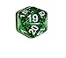 Green Translucent Glitter d20 Initiative Advantage Die for Role-Playing Games. 20 Sided RPG Dice