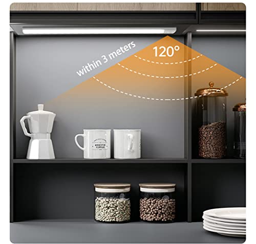 Beauenty 50cm Motion Sensor Lights, Closet Lights with 3 Color Dimmable, Wireless USB Under Cabinet Light For Kitchen Cabinet Bedroom Wardrobe Indoor Lighting