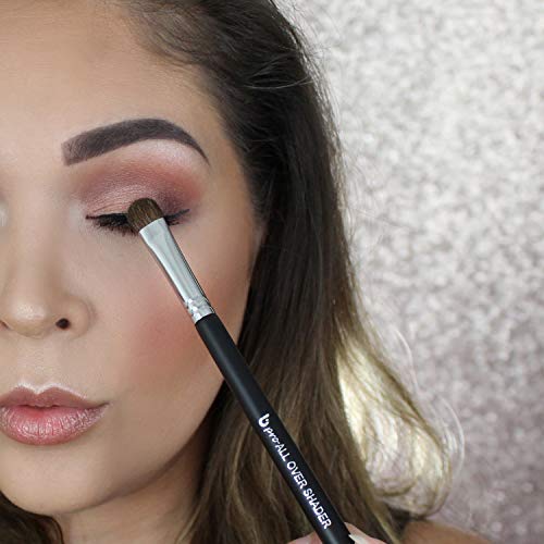 Professional Shader Eyeshadow Brush - Beauty Junkees pro All Over Short Flat Shader Eye Makeup Brush with Dense Rounded Natural Hair Bristles to Pack Eye Shadow Powder on Eyelid; Premium Quality