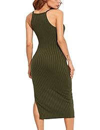 Shein vestido sexy sin mangas con abertura lateral para mujer