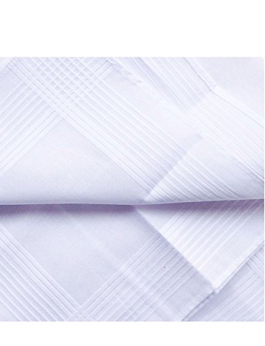 COCOUSM Mens Claasic New White 100% Cotton Handkerchiefs Hanky