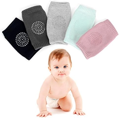 Unsex 5xpacks Cotton Baby Toddlers Kneepads Crawling Anti-Slip Knee Leg Warmers 4.7x3.5inch