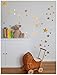 Gold Stars Wall Decal (130 Decals) Stars Pattern DIY Wall Stickers Removable Home Decoration Metallic Vinyl Polka Wall Decor Sticker for Bedroom