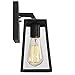 Emliviar Outdoor Wall Sconces 2 Pack, 1-Light Porch Lights Fixture, Black Finish with Clear Bevel Glass, OS-1803AW1-2PK
