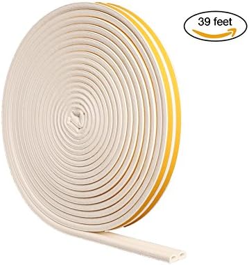 WeatherGuard Easy Installation Self Adhesive Heavy Duty Foam Weatherstrip (White) | Saves Money and Energy, Blocks Noise, Draft, Bugs | 39 Feet, Complete 2 Door Kit