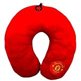 Manchester United FC Travel Pillow - Neck Cushion - Official Manchester United FC Product - Great for Any Man Utd Fan - Soft and Comfortable - Features Team Color and Crest - MUFC Soccer