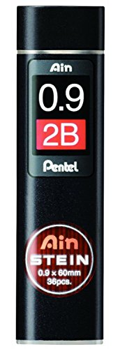 Pentel 0.9 mm 2B Ain Stein Refill Lead (Pack of 12 Tubes, 36 Leads per Tube)