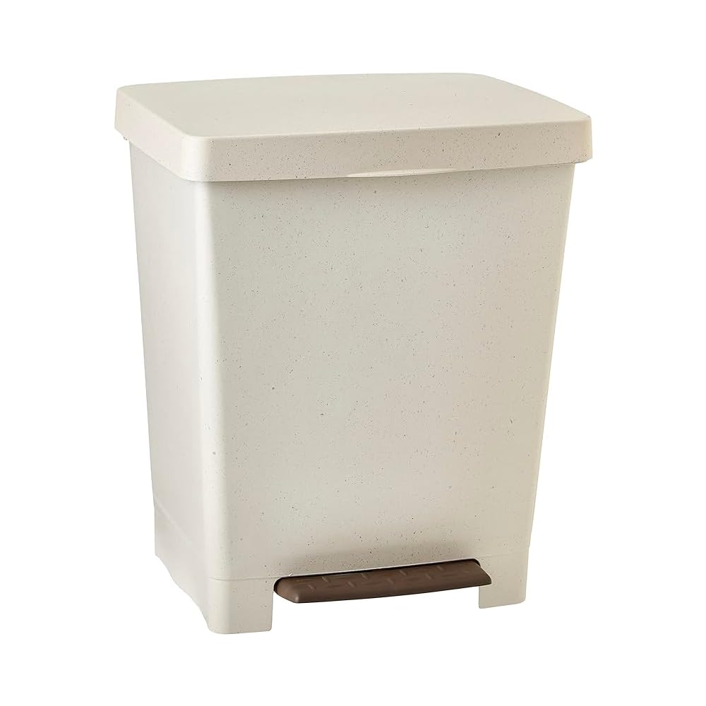TATAY Cubik Rubbish Bin Kitchen with Pedal 21L | Matte Finish | Indoor and Outdoor Use | Fits 20L to 30L Bags | 100% Recycled BPA-Free Plastic | 33.5x30x39 cm, Ecohome