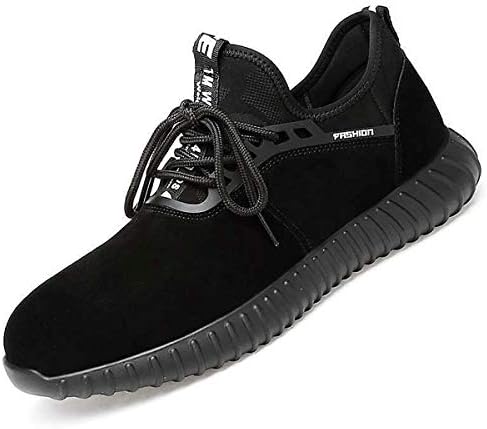 CHNHIRA Unisex Steel Toe Cap Saftey Ultra Light Weight Lace Work Trainer Shoes