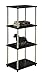 Convenience Concepts Designs2Go 4-Tier Bookshelf/Media Tower, Black