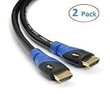 Aurum Ultra Series - High Speed HDMI Cable With Ethernet 2 PACK (6 Ft) - Supports 3D & Audio Return Channel [Latest Version] - 6 Feet - 2 Pack
