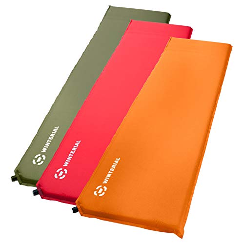 Winterial Lightweight Self Inflating Sleeping Pad, Great for Backpacking and Camping, Orange