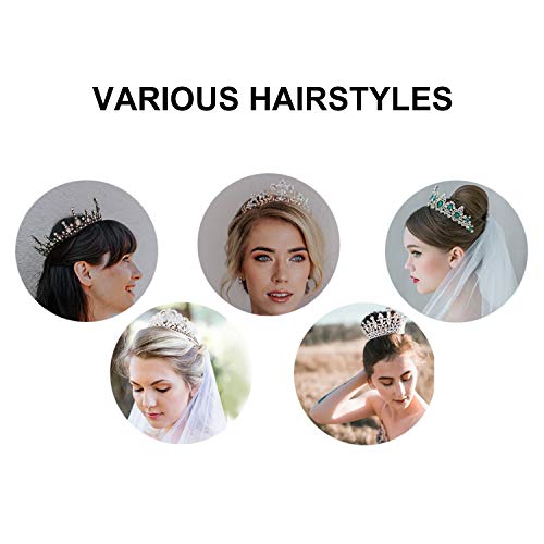 Nipoo Wedding Tiara - Rhinestone Crystal Princess Tiara for Women and Girls at Wedding, Birthday Party, Prom - Sliver