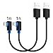 SUNGUY Right Angle Micro USB Cable [2 Pack], Short 90 Degree Micro USB Cable Fast Charging & Data Sync Cord Compatible for Samsung Galaxy S7 Edge S6 S5, Moto E6 5 4, LG -Black