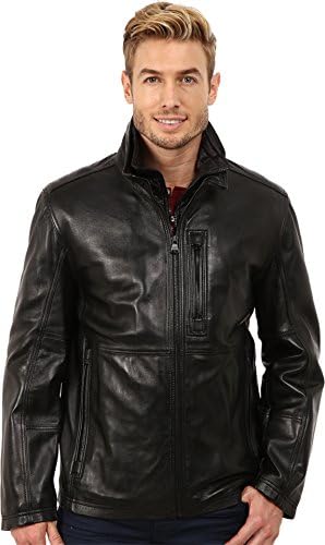 Men's Mid Length Classic Warm Brown Leather Jacket XS at Amazon